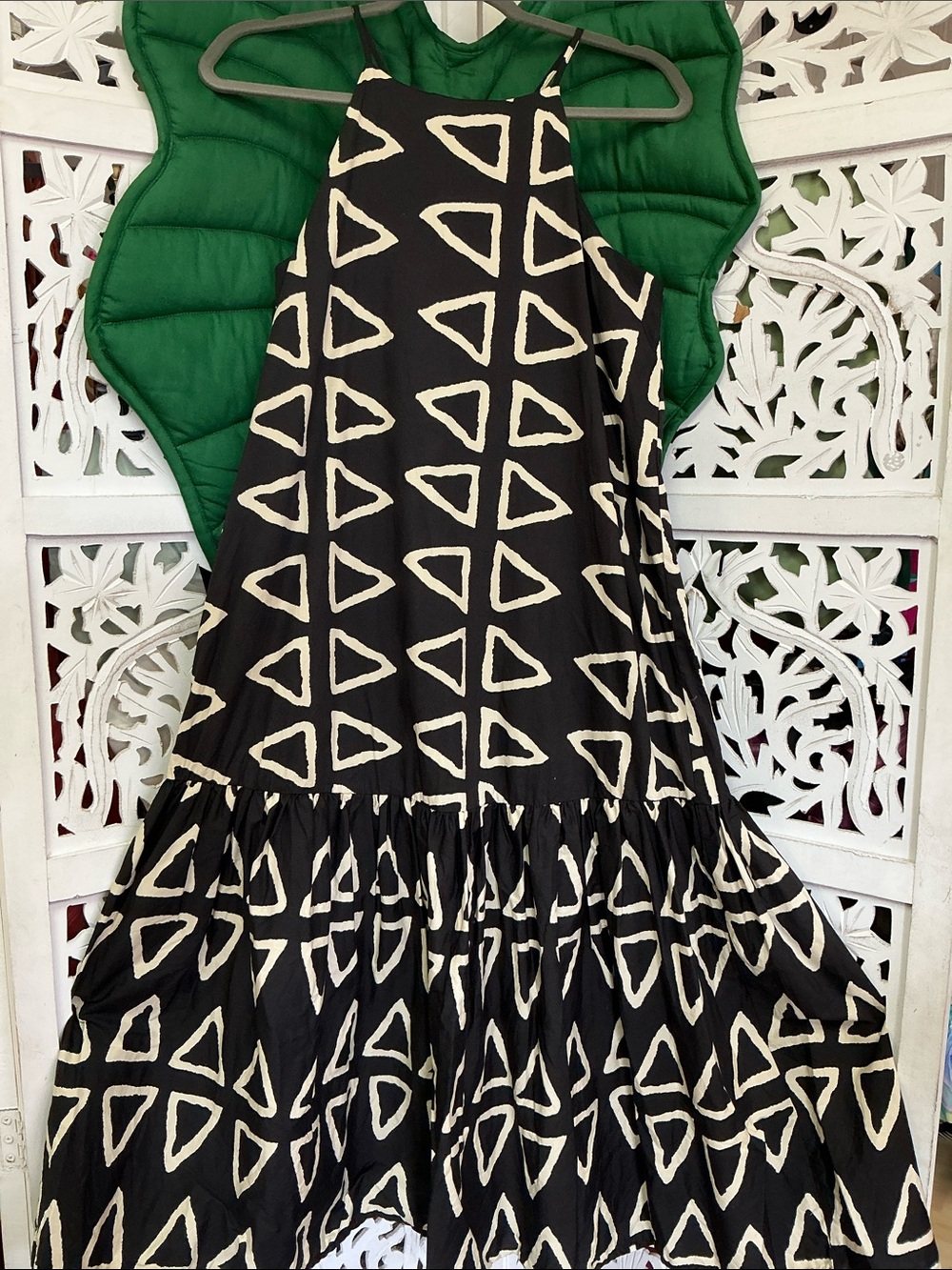 Corey Lynn Calter Keyanna Maxi Dress, black/white geometric triangles. Size S - Picture 6 of 9